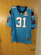 Charles Peanut Tillman #31 Carolina Panthers Sewn Nike Super Bowl Jersey Size 48