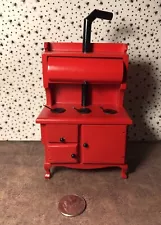 Dollhouse Miniature Red Old Fashion Kitchen Wood Stove L@@K