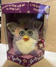 Furby Babies Rainbow Tie Dye Green Eyes Model 70-800 Tiger 1999 Original Tag 6"