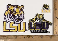 Lot 3 LSU Tigers Iron On Patch Mascot Logo NCAA College Football Louisiana State