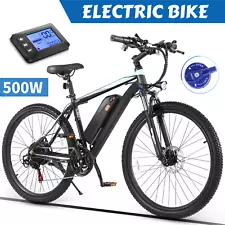 500W Electric Bike for SALE,26'' Mountain Bike 21 Speed Commuter Ebike 48V Motor