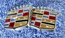 NEW NOS OEM 80-96 Cadillac Fleetwood Brougham CHROME Crest Roof Ornament Emblems (For: 1979 Cadillac Fleetwood Brougham)