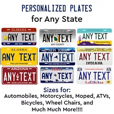 Retro Old Vintage State License Plate Tag Personalized Auto Car Bike ATV Fridge