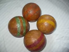 Four Vintage Croquet Balls 3-1/4 Inch Diameter