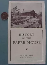 1930-40s Era Pigeon Cove Massachusetts History of the Paper House brochure-NEATO