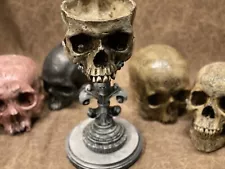 Real Human Skull RESIN DISPLAY STAND / Skeleton Vintage Medical Real Halloween