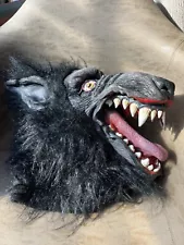 Vintage Large Werewolf Rubber Black Hair Fur Scary Halloween Fangs