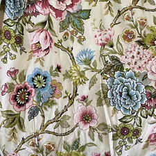 Vintage Handmade French Country Floral 2 Curtains Drapes Pair Custom~