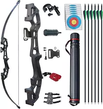 Archery 50" Takedown Bow and Arrows Set for Adults 30Lb 40Lb Metal Riser Right H