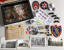 ESTATE LOT-CIGAR BOX-WW2 NAZI GERMAN Coins/ US Stamps, World, Wehrmacht Soldiers