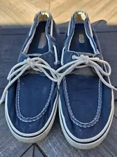 Sperry Top-Sider Washed Blue Canvas Halyard 2-Eye Boat Shoes 0777914 Mens 11M