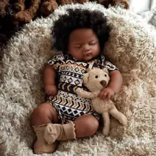 Reborn Baby Dolls Black Boy, 20 Inch Soft Body Realistic Baby Dolls, Lifelike