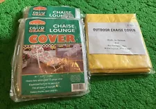 Vintage Lot Of 3 Outdoor Chaise Lounge Cover Yellow & Embossed Clear NOS