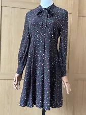 Madewell Silk Balsam Tie Neck Dress in Starry Night