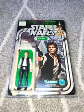 1977 KENNER STAR WARS 12 BACK C - HAN SOLO - COMPLETE FIGURE & CARD IN CASE