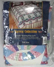 Double Wedding Ring Quilt Harvest Collection Full Size Cottage Core Granny New