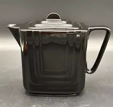 Black Art Deco Style Ceramic Tea Pot Coffee Geometric Clean Lines