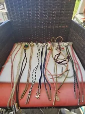 Vintage Bolo Tie Western Cowboy Lot Of 14 In Pre Owned Condition