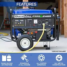 New 4400W Dual Fuel Portable Generator Electric Start RV Camping Power Supply