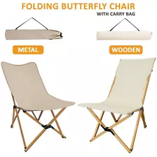 Folding Camping Chair, Portable Butterfly Canvas Chair for Adults Up to 150kg