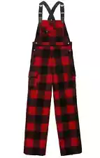 Filson Mackinaw Wool Bibs 11014011 Made IN USA Red Black Check Overalls Bib CC