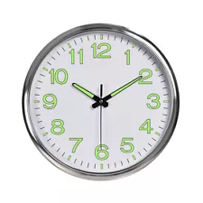 Glow in The Dark Clock 12" Modern Silent Non Ticking Wall Clocks Night Light