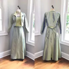 Marisa Baratelli Vintage 90’s Thai Silk Gown Long Dress with Jacket ~ Women’s 8