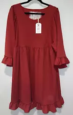 Farmhouse Frocks Womens Fee Dress M Ruffle Modest Frock Amish