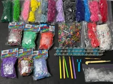 RAINBOW LOOM Mixed LOT Loom Hooks Tools Clasps & Tons Of Rubber Bands New/Used