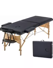 BestMassage XTS-MT296 73 inch Folding Massage Table with Carry Case - Black