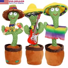 Electronic Recording Shake With Song Dancing Cactus Repeat Talking Light Up Gift