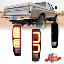 Smoke Red LED Rear Tail Light Lamps For 74-91 Ford E150 F150 250 350 100 Bronco