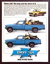 1979 Chevy LUV Pickup Truck 6 ft. & 7.5 ft. Box photo 2-page vintage print ad