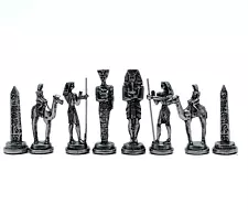 Handmade Metal Chess Pieces, Egyptian Chess Pieces, Copper Metal Chess Pieces