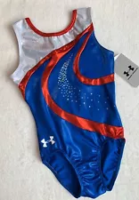 NEW Under Armour GK Elite “TIMELESS” USA Leotard GYMNASTICS Bling UA Flag Sz AXS