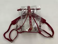 New True Religion Backpack Logo Red Clear Bag Lightweight