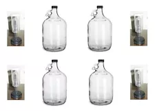 4 GLASS 1 GALLON JUGS + AIRLOCKS FOR HOMEBREWING BEER WINE MAKING KITS MOONSHINE