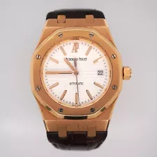 Audemars Piguet Royal Oak 18K Rose Gold "JUMBO" 39mm White Dial Watch 15300OR