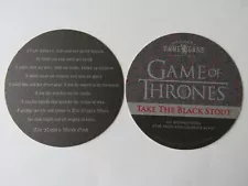 Beer Coaster ~*~ Brewery OMMEGANG Take the Black Stout ~ Game of Thrones TB Show