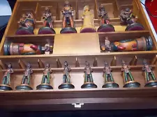 ✔️ANRI 1960 FAR WEST COWBOYS & INDIANS CHESS SET HAND CARVED, HAND PAINTED -CASE