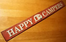 Rustic Vintage HAPPY CAMPERS Tin Sign Trailer RV Camping Cabin Lodge Home Decor