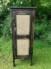 Primitive Pantry Storage Cabinet Farmhouse Cupboard Tin Door cabinet