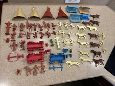 Vintage 1959 Marx Official Wagon Train Playset No. 4788 Huge Lot With Seth Adams