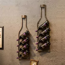 Creative Shaped Wine Bottle Rack for 4 Bottles Wall Mounted Wine Storage Holder