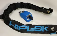 Hiplok Lite Bike Lock & Wearable Hardened Steel Chain 8mm Black & Blue w/Key