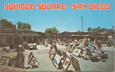 San Diego CA Squibob Square Old Town Art For Sale Vintage Postcard - Unposted