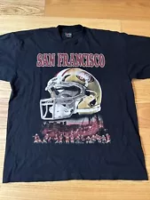 San Francisco 49ers Big Helmet Bootleg Parking Lot T-Shirt Size 2XL XXL NFL CMC