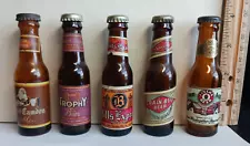 Lot of 5 different vintage Mini-beer bottles, empty