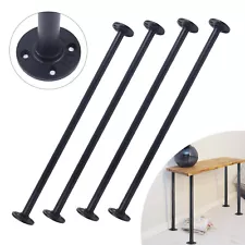 4x Metal Desk Legs 30 Inch Industrial Pipe Table Legs for DIY Rustic Tables