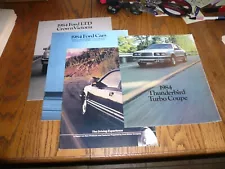 1984 Ford, Thunderbird & Turbo Coupe, LTD Sales Brochures - Vintage - 4 for One